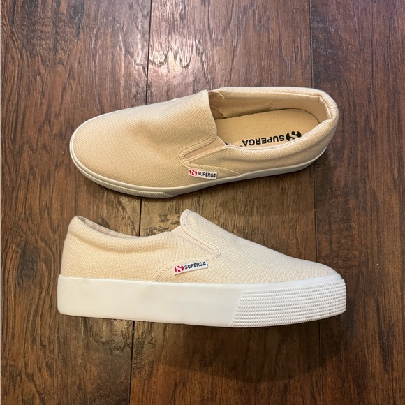 SUPERGA 2306 Cotu Platform Beige Platform Slip-on Sneaker - Picture 3 of 9